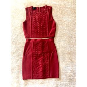 Bebe 2 piece bandage set Red Sz S